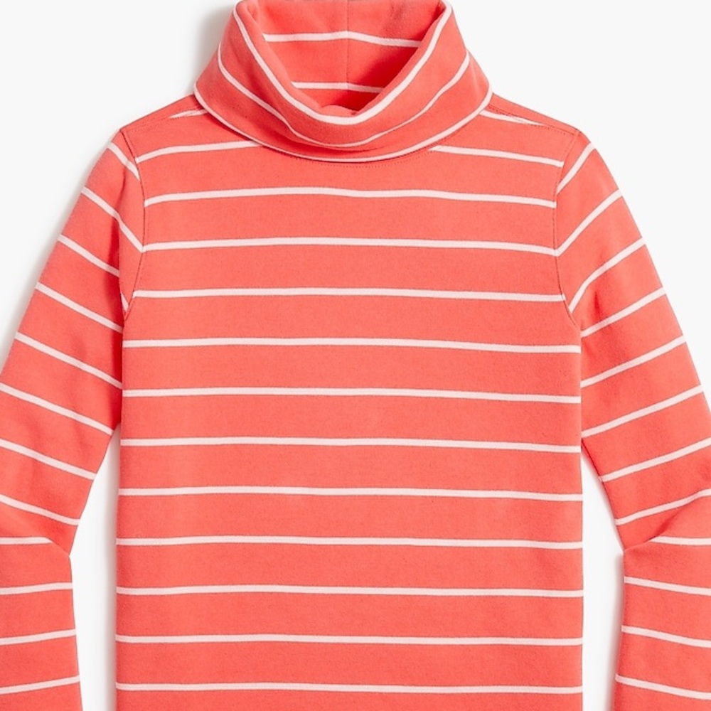 Bright Peach Striped mockneck